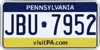 PA license plate JBU7952
