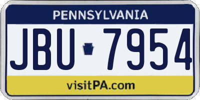 PA license plate JBU7954