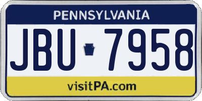PA license plate JBU7958