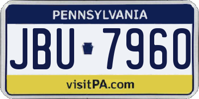 PA license plate JBU7960
