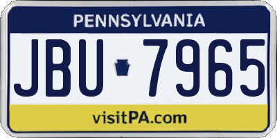 PA license plate JBU7965