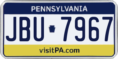 PA license plate JBU7967