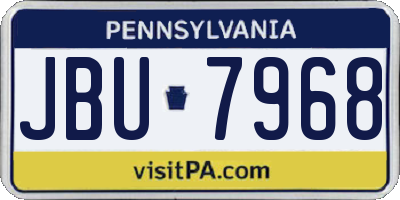 PA license plate JBU7968