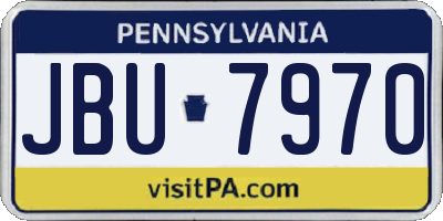 PA license plate JBU7970