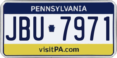 PA license plate JBU7971