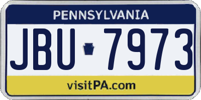 PA license plate JBU7973