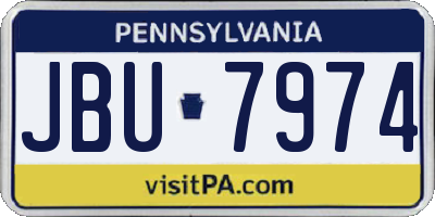 PA license plate JBU7974