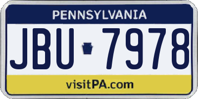 PA license plate JBU7978