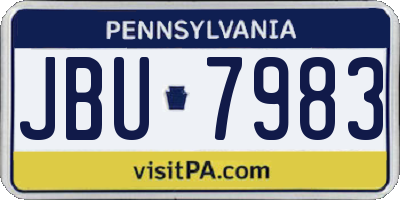 PA license plate JBU7983