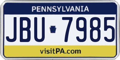PA license plate JBU7985