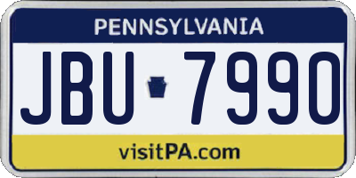 PA license plate JBU7990