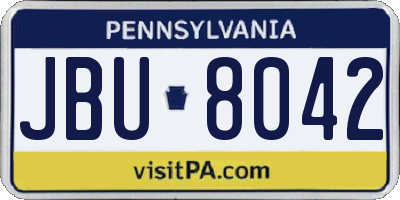 PA license plate JBU8042