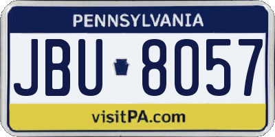 PA license plate JBU8057