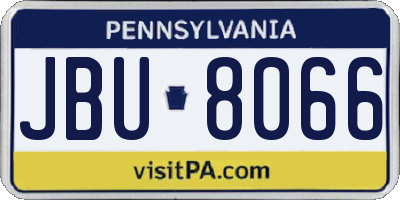 PA license plate JBU8066
