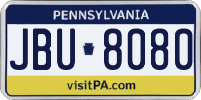 PA license plate JBU8080