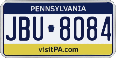 PA license plate JBU8084