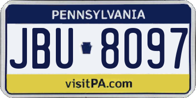 PA license plate JBU8097