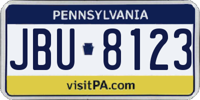 PA license plate JBU8123
