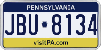 PA license plate JBU8134