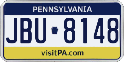 PA license plate JBU8148