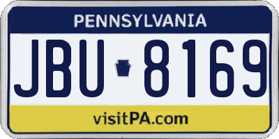 PA license plate JBU8169