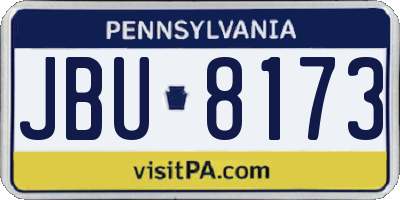 PA license plate JBU8173