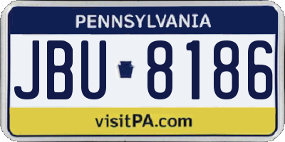 PA license plate JBU8186