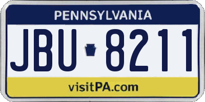 PA license plate JBU8211
