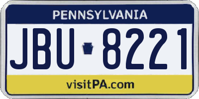 PA license plate JBU8221