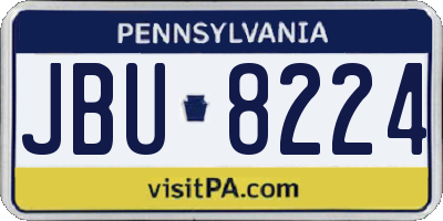 PA license plate JBU8224