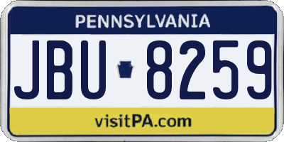 PA license plate JBU8259