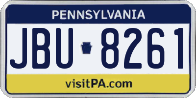 PA license plate JBU8261