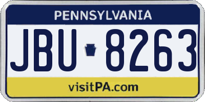 PA license plate JBU8263
