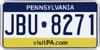 PA license plate JBU8271
