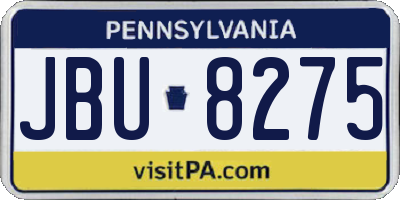 PA license plate JBU8275