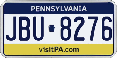 PA license plate JBU8276