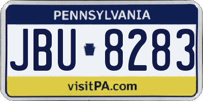 PA license plate JBU8283