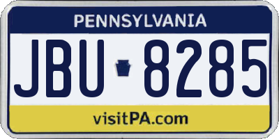 PA license plate JBU8285