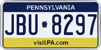PA license plate JBU8297