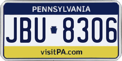 PA license plate JBU8306
