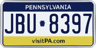PA license plate JBU8397