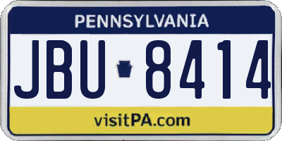 PA license plate JBU8414