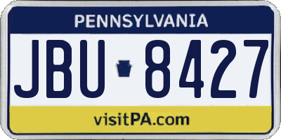 PA license plate JBU8427