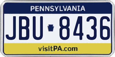 PA license plate JBU8436