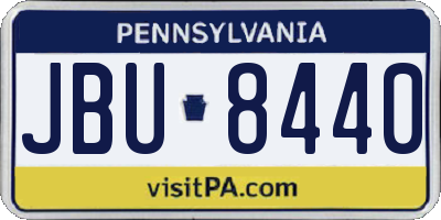 PA license plate JBU8440