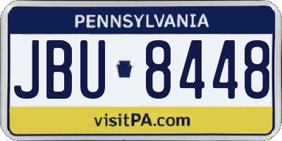 PA license plate JBU8448