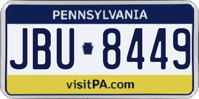 PA license plate JBU8449
