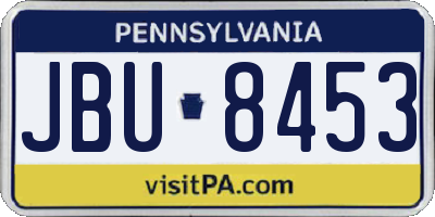 PA license plate JBU8453