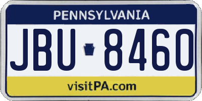 PA license plate JBU8460