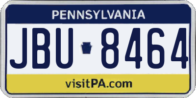 PA license plate JBU8464